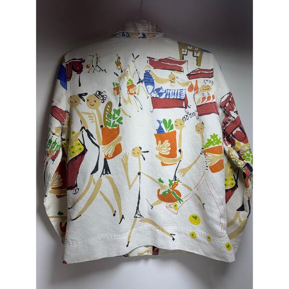 Chico’s Women’s Blazer Sz 1 US 8-10 Medium Abstract Artsy Whimsical - Picture 8 of 8